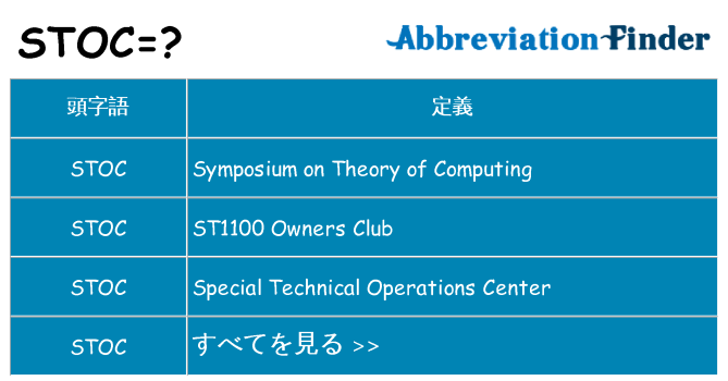 stoc は何の略します。