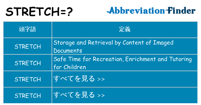stretch は何の略します。