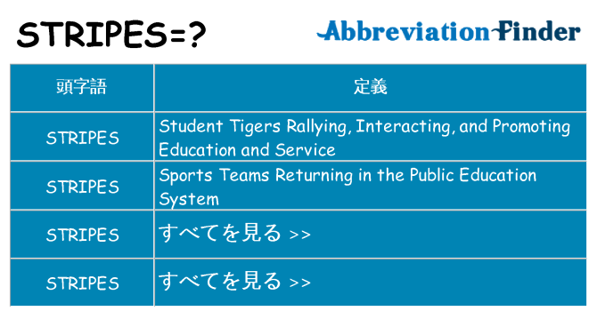 stripes は何の略します。