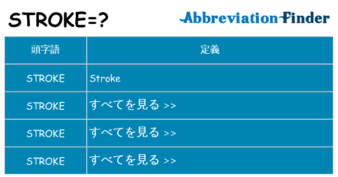 stroke は何の略します。