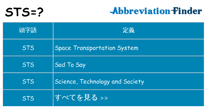 sts は何の略します。