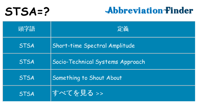 stsa は何の略します。