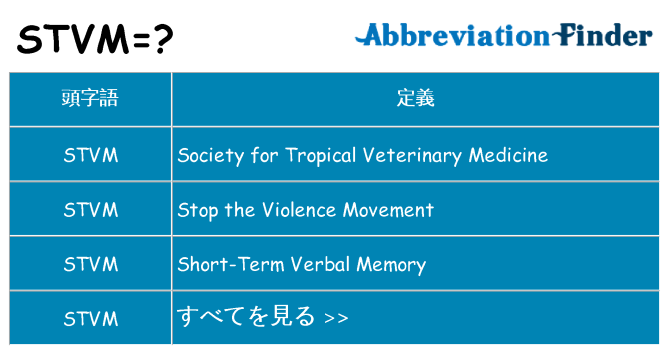 stvm は何の略します。