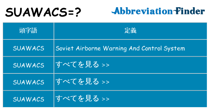 suawacs は何の略します。