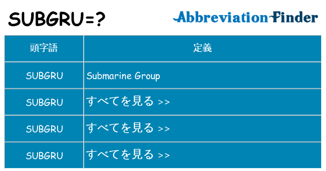 subgru は何の略します。