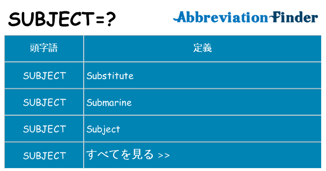 subject は何の略します。