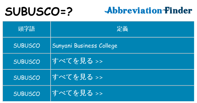 subusco は何の略します。
