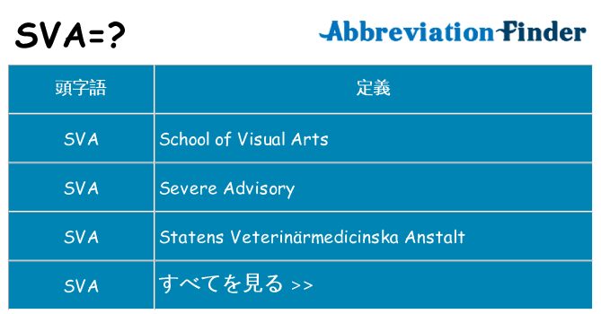 sva は何の略します。