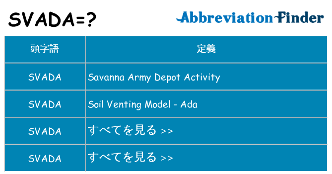 svada は何の略します。