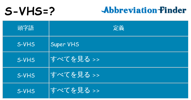 s-vhs は何の略します。