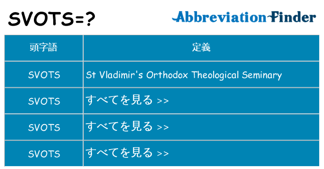 svots は何の略します。