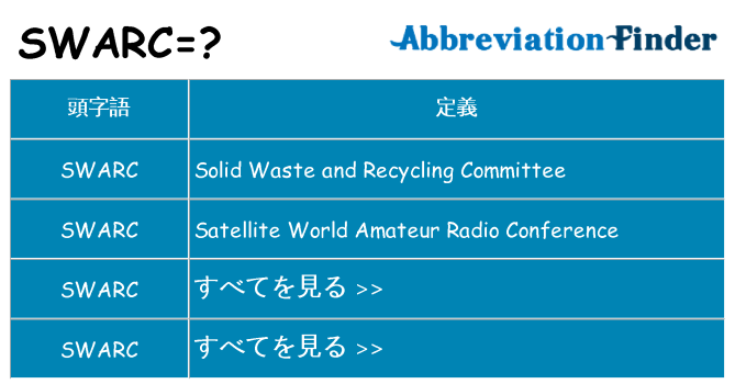 swarc は何の略します。
