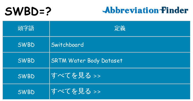 swbd は何の略します。