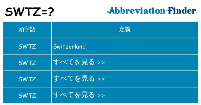swtz は何の略します。