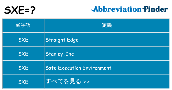 sxe は何の略します。