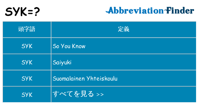 syk は何の略します。