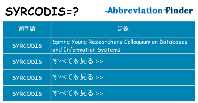 syrcodis は何の略します。