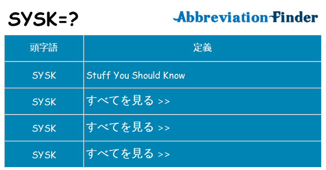 sysk は何の略します。
