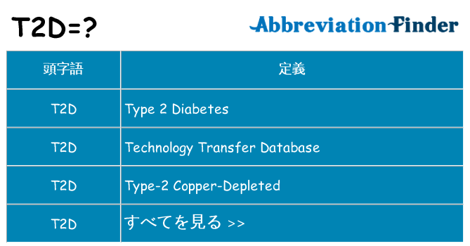 t2d は何の略します。