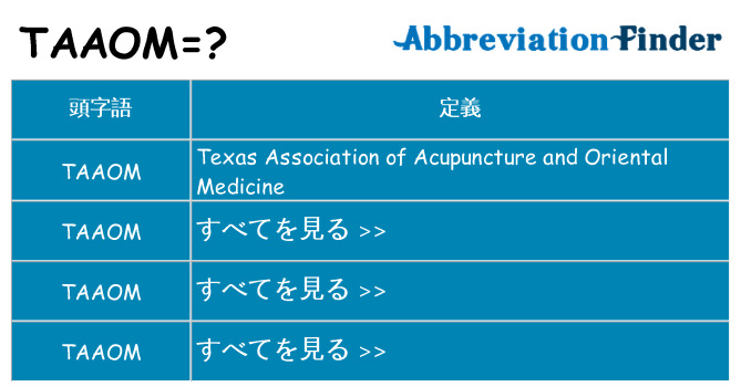 taaom は何の略します。