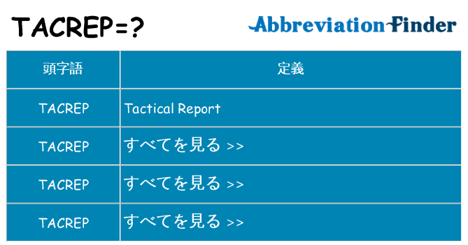 tacrep は何の略します。