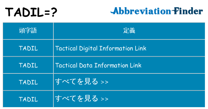 tadil は何の略します。