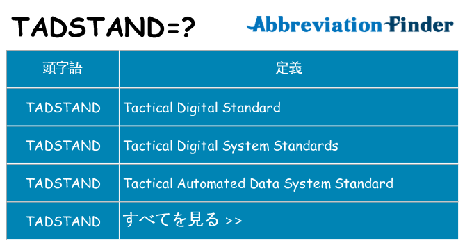 tadstand は何の略します。