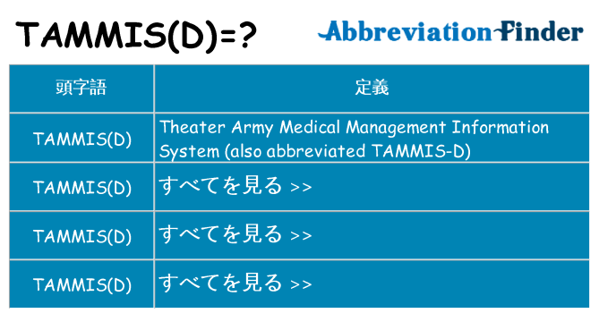 tammisd は何の略します。