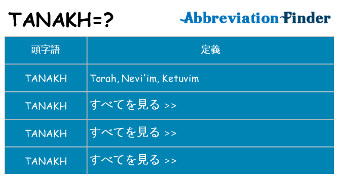 tanakh は何の略します。