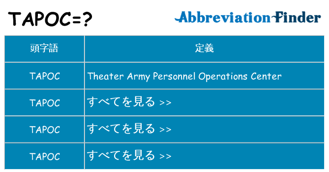 tapoc は何の略します。