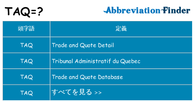taq は何の略します。