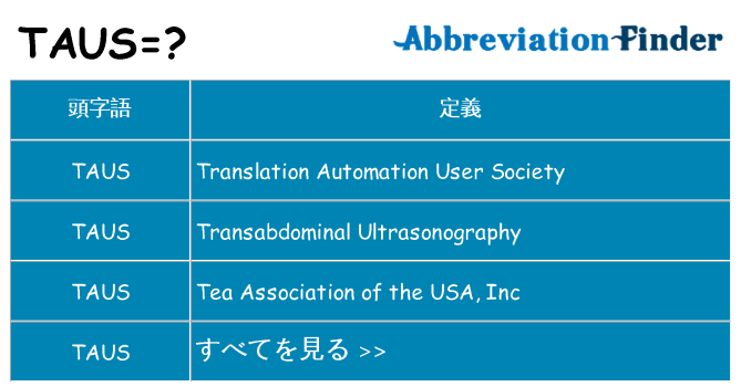 taus は何の略します。
