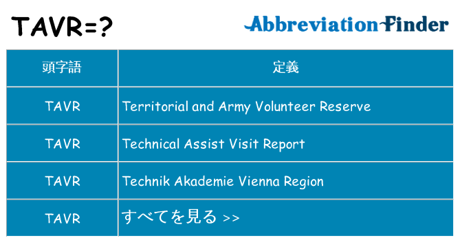 tavr は何の略します。