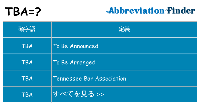 tba は何の略します。