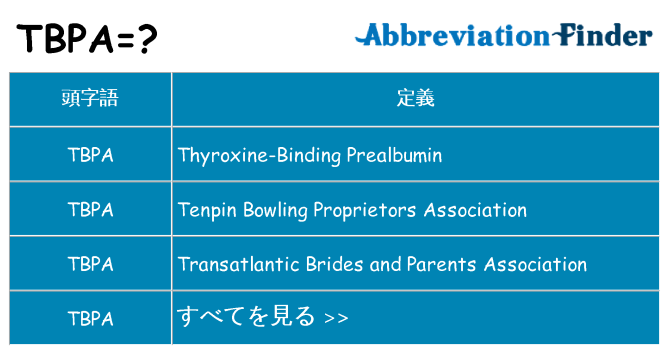 tbpa は何の略します。