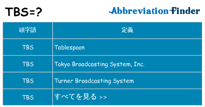 tbs は何の略します。