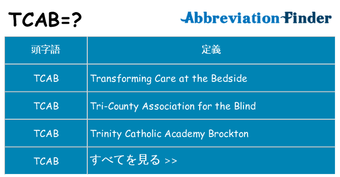 tcab は何の略します。