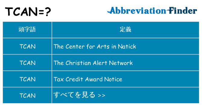 tcan は何の略します。
