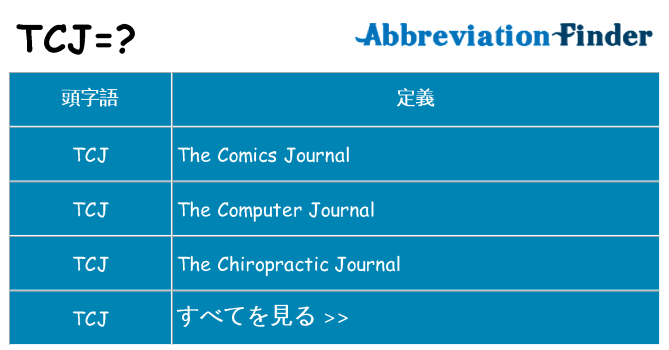tcj は何の略します。