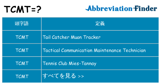 tcmt は何の略します。