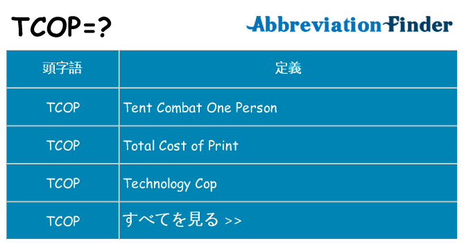 tcop は何の略します。
