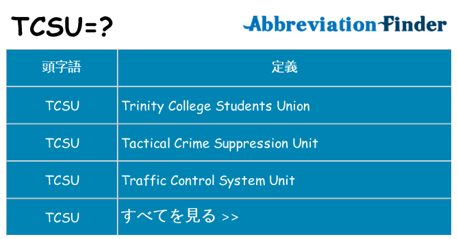 tcsu は何の略します。