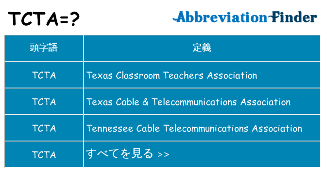 tcta は何の略します。