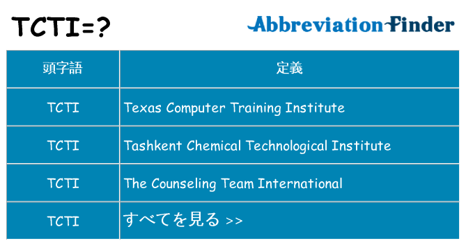 tcti は何の略します。