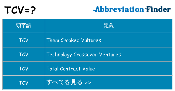 tcv は何の略します。