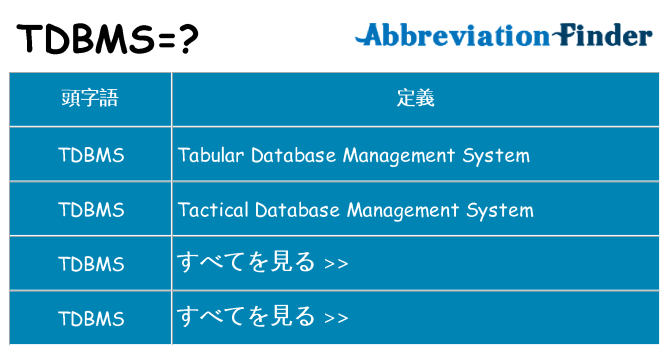 tdbms は何の略します。