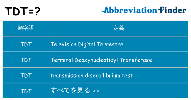 tdt は何の略します。