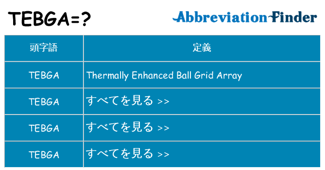 tebga は何の略します。