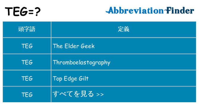 teg は何の略します。