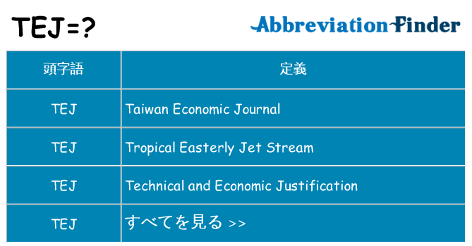 tej は何の略します。